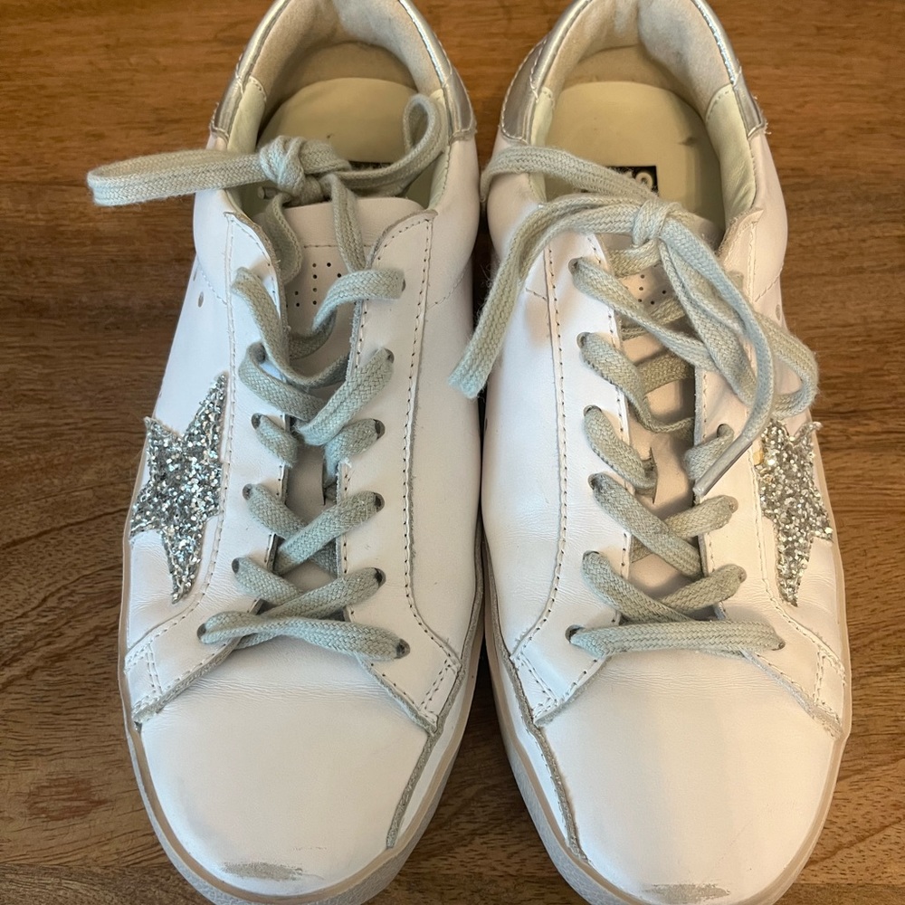 Golden Goose Private Edition Superstar Silver Leather Sneakers